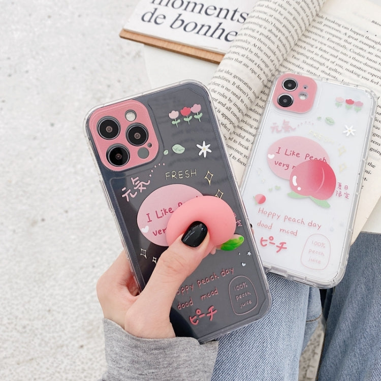 For iPhone 12 Painted Pattern TPU Straight Edge Fine Hole Protective Case