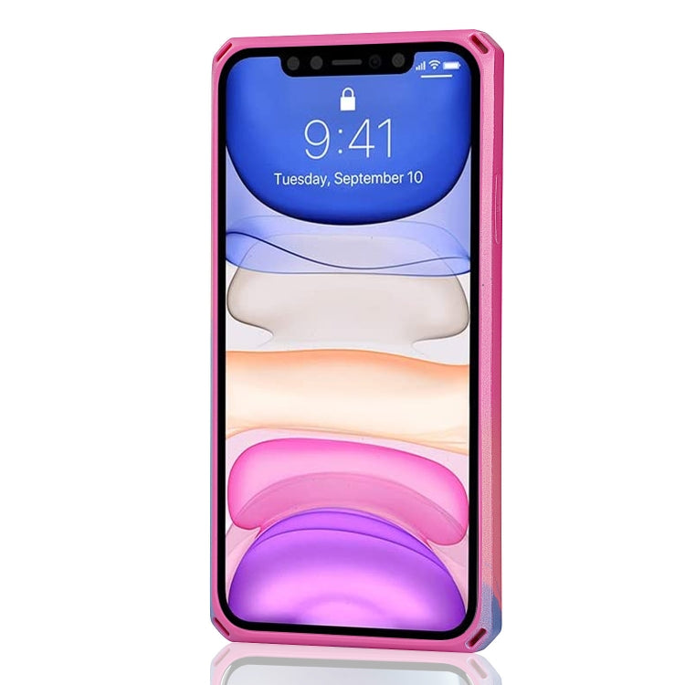 For iPhone 11 Watercolor Painted Armor Shockproof PC Hard Case with Card Slot