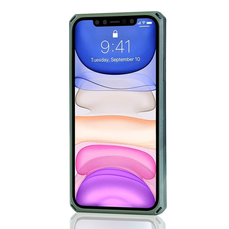 For iPhone 11 Watercolor Painted Armor Shockproof PC Hard Case with Card Slot