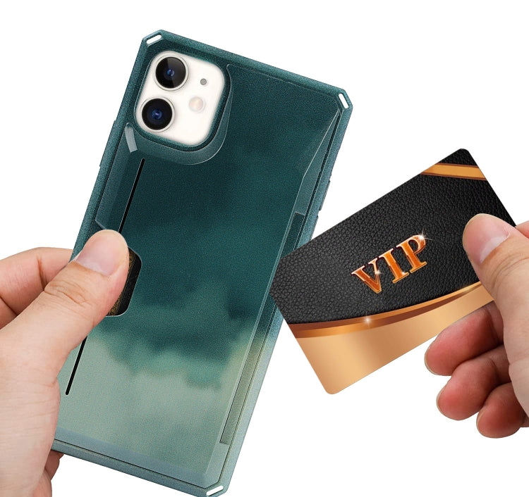 For iPhone 11 Watercolor Painted Armor Shockproof PC Hard Case with Card Slot