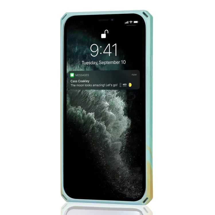 For iPhone 11 Pro Watercolor Painted Armor Shockproof PC Hard Case with Card Slot