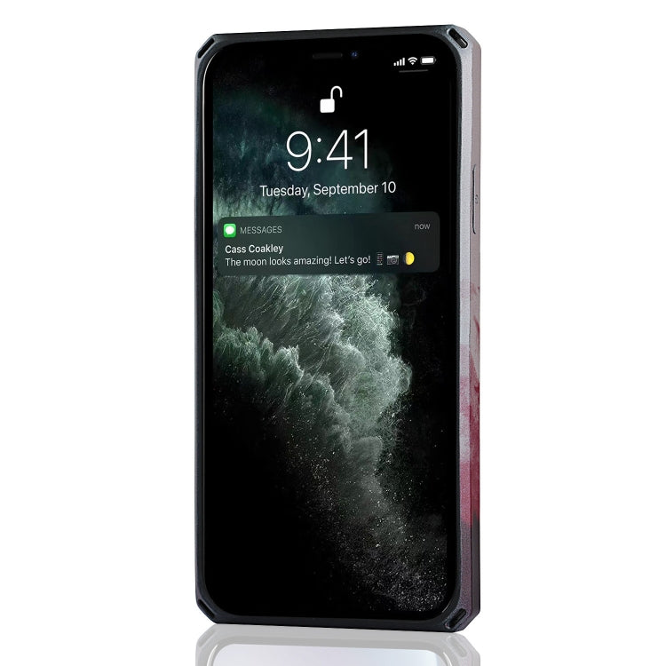 For iPhone 11 Pro Max Watercolor Painted Armor Shockproof PC Hard Case with Card Slot