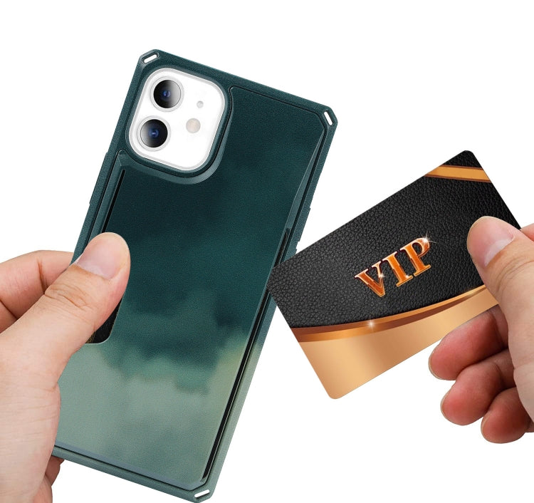 For iPhone 12 / 12 Pro Watercolor Painted Armor Shockproof PC Hard Case with Card Slot
