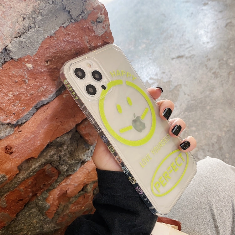 For iPhone 11 Shockproof Side Painting Expression Pattern Transparent TPU Protective Case