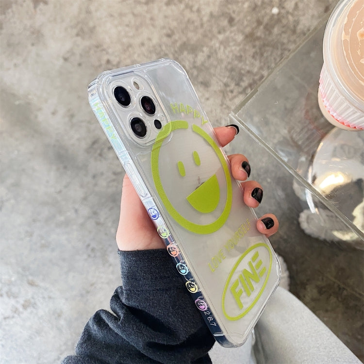 For iPhone 11 Shockproof Side Painting Expression Pattern Transparent TPU Protective Case