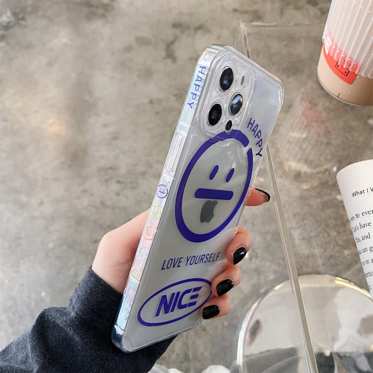 For iPhone 12 Pro Shockproof Side Painting Expression Pattern Transparent TPU Protective Case