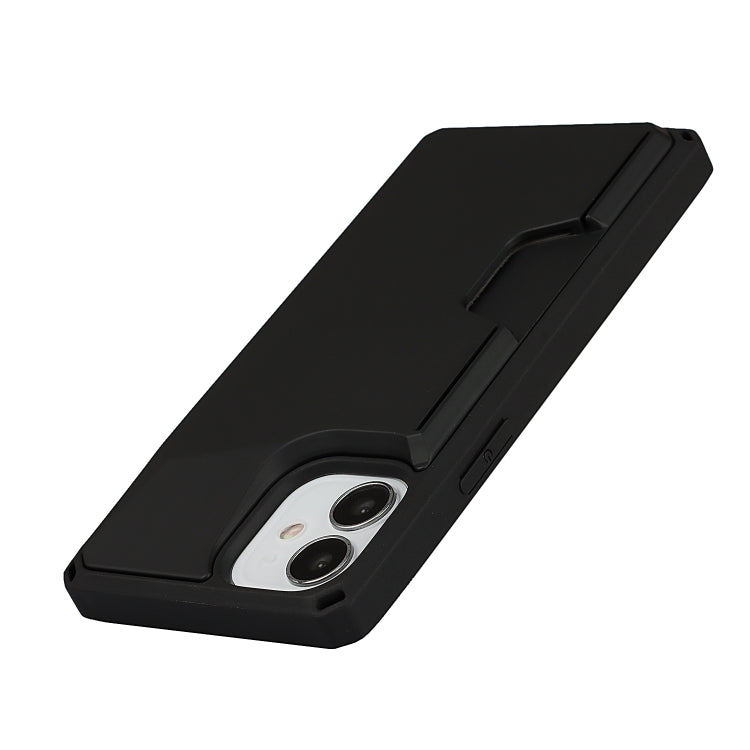 For iPhone 12 mini Armor Shockproof TPU + PC Hard Case with Card Slot Holder