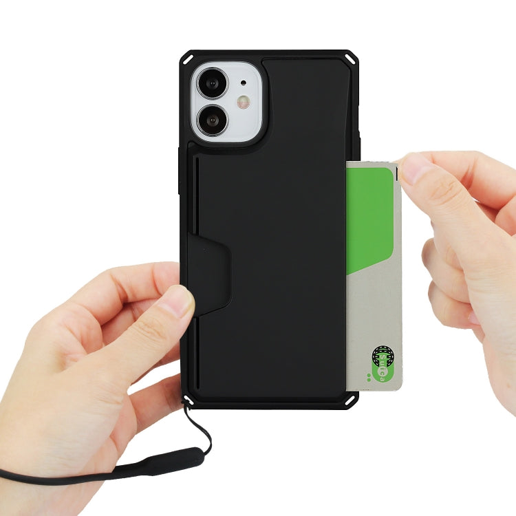 For iPhone 12 mini Armor Shockproof TPU + PC Hard Case with Card Slot Holder