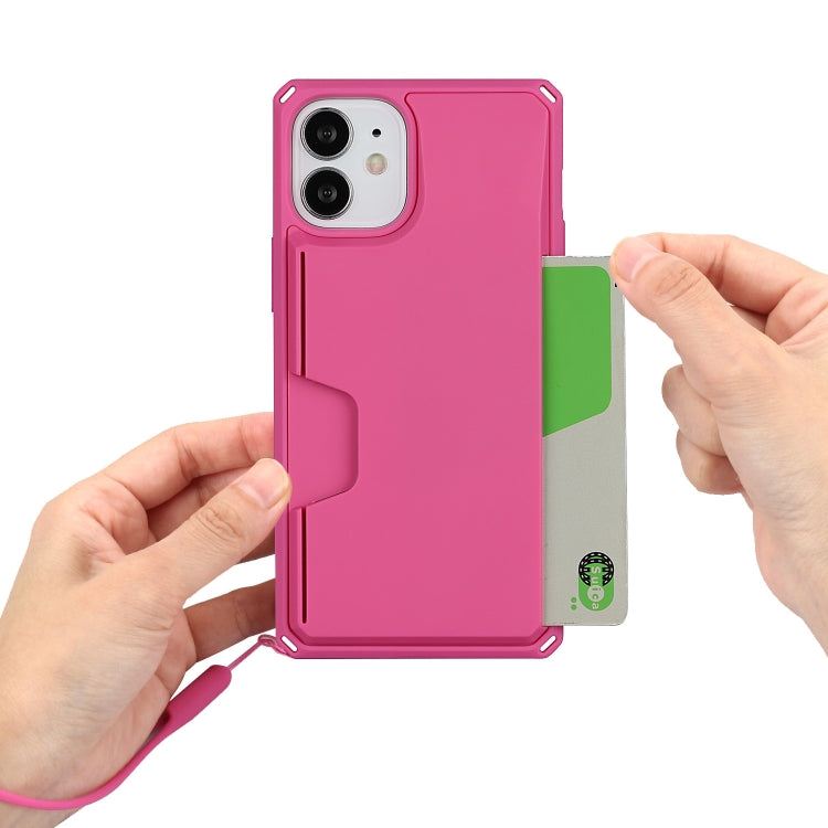 For iPhone 12 mini Armor Shockproof TPU + PC Hard Case with Card Slot Holder