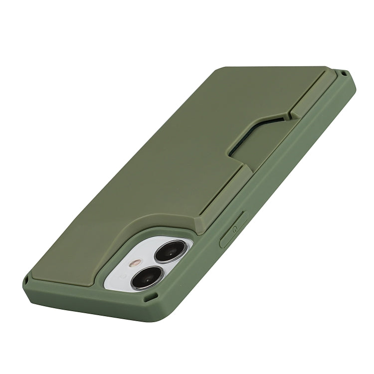 For iPhone 12 mini Armor Shockproof TPU + PC Hard Case with Card Slot Holder