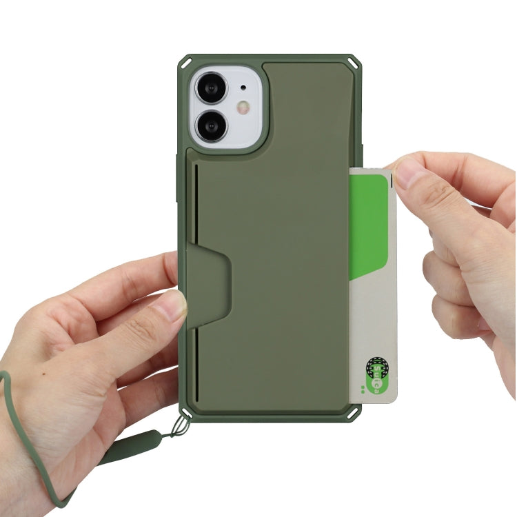 For iPhone 12 mini Armor Shockproof TPU + PC Hard Case with Card Slot Holder