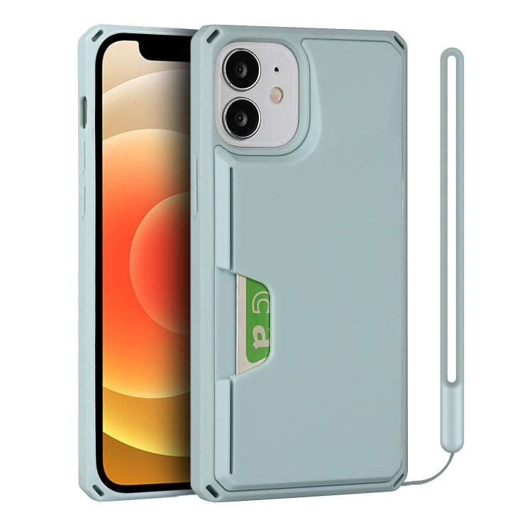 For iPhone 12 mini Armor Shockproof TPU + PC Hard Case with Card Slot Holder