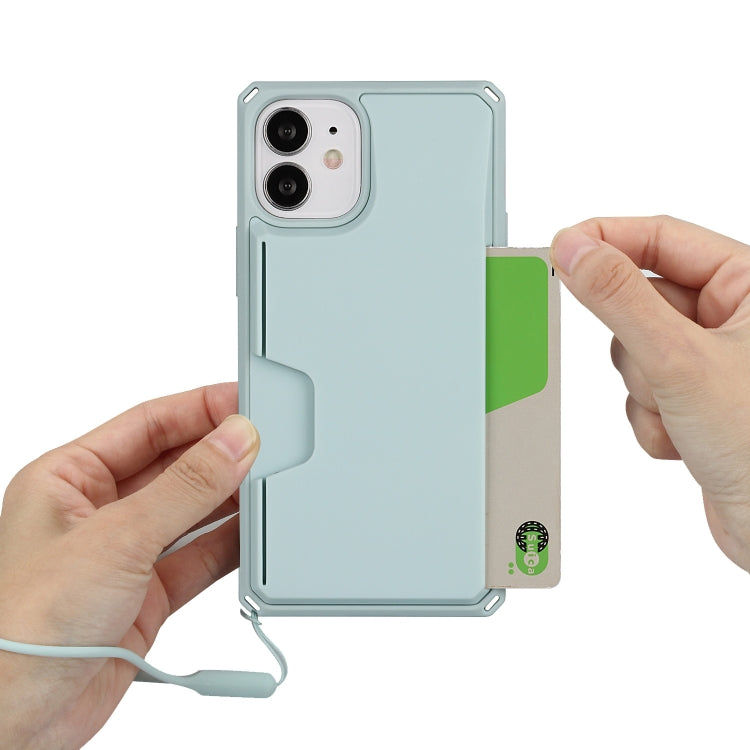 For iPhone 12 mini Armor Shockproof TPU + PC Hard Case with Card Slot Holder