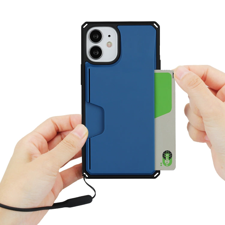 For iPhone 12 mini Armor Shockproof TPU + PC Hard Case with Card Slot Holder