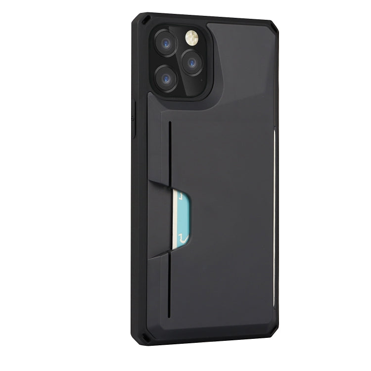 For iPhone 12 / 12 Pro Armor Shockproof TPU + PC Hard Case with Card Slot Holder