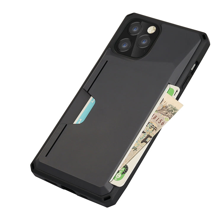 For iPhone 12 / 12 Pro Armor Shockproof TPU + PC Hard Case with Card Slot Holder