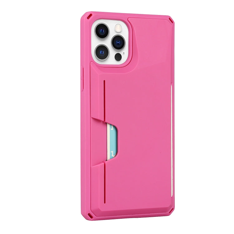 For iPhone 12 / 12 Pro Armor Shockproof TPU + PC Hard Case with Card Slot Holder