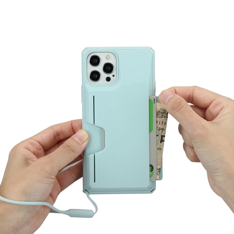 For iPhone 12 / 12 Pro Armor Shockproof TPU + PC Hard Case with Card Slot Holder
