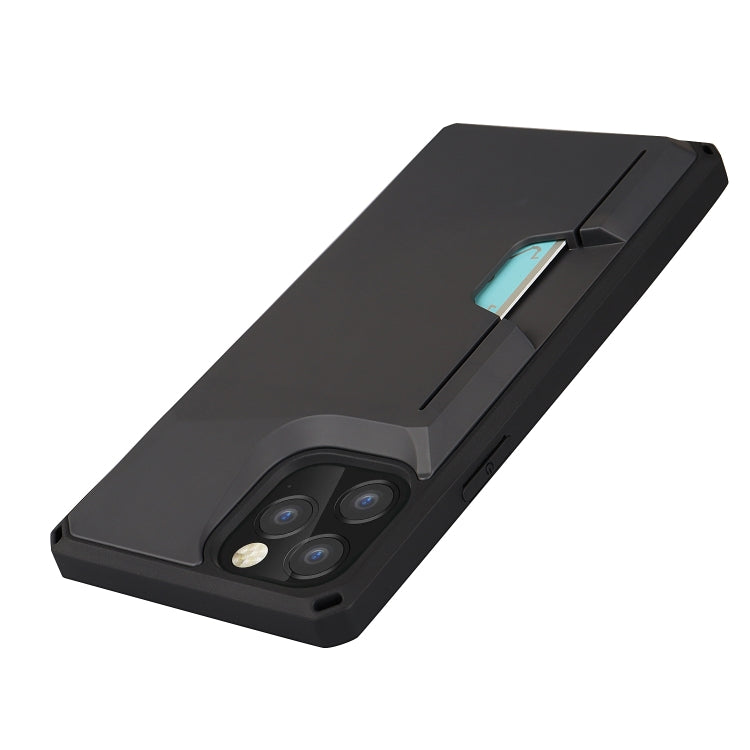 For iPhone 12 Pro Max Armor Shockproof TPU + PC Hard Case with Card Slot Holder