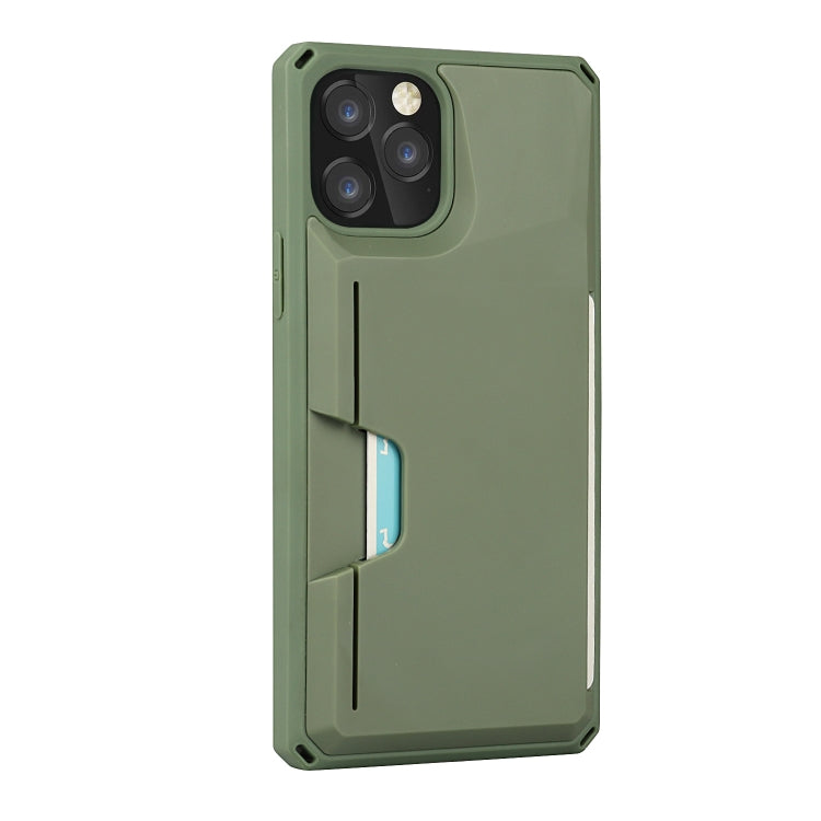 For iPhone 12 Pro Max Armor Shockproof TPU + PC Hard Case with Card Slot Holder