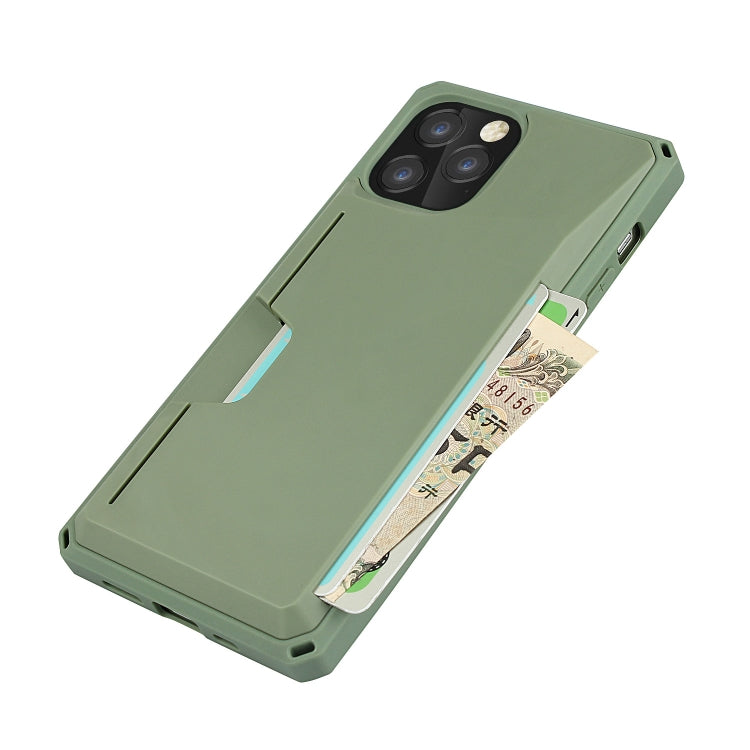 For iPhone 12 Pro Max Armor Shockproof TPU + PC Hard Case with Card Slot Holder