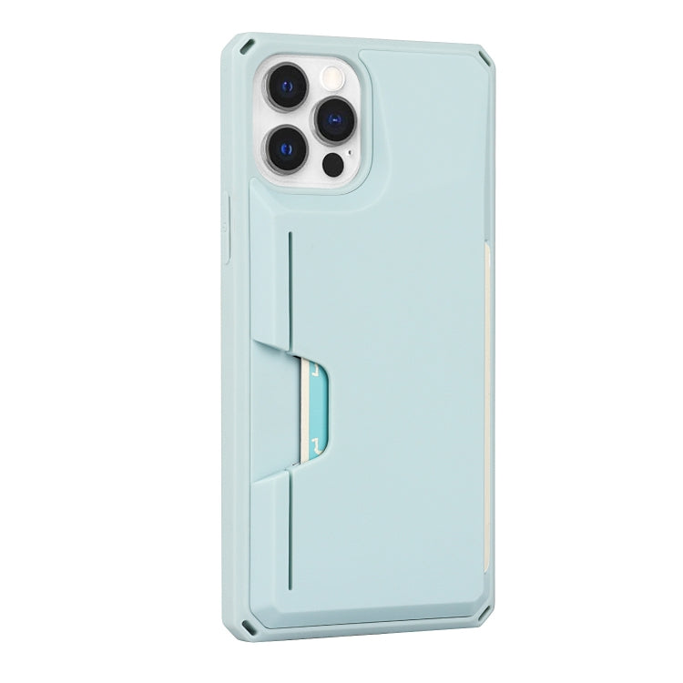 For iPhone 12 Pro Max Armor Shockproof TPU + PC Hard Case with Card Slot Holder