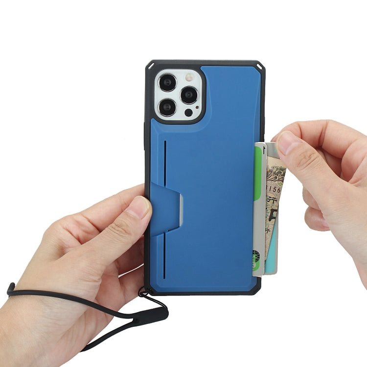 For iPhone 12 Pro Max Armor Shockproof TPU + PC Hard Case with Card Slot Holder