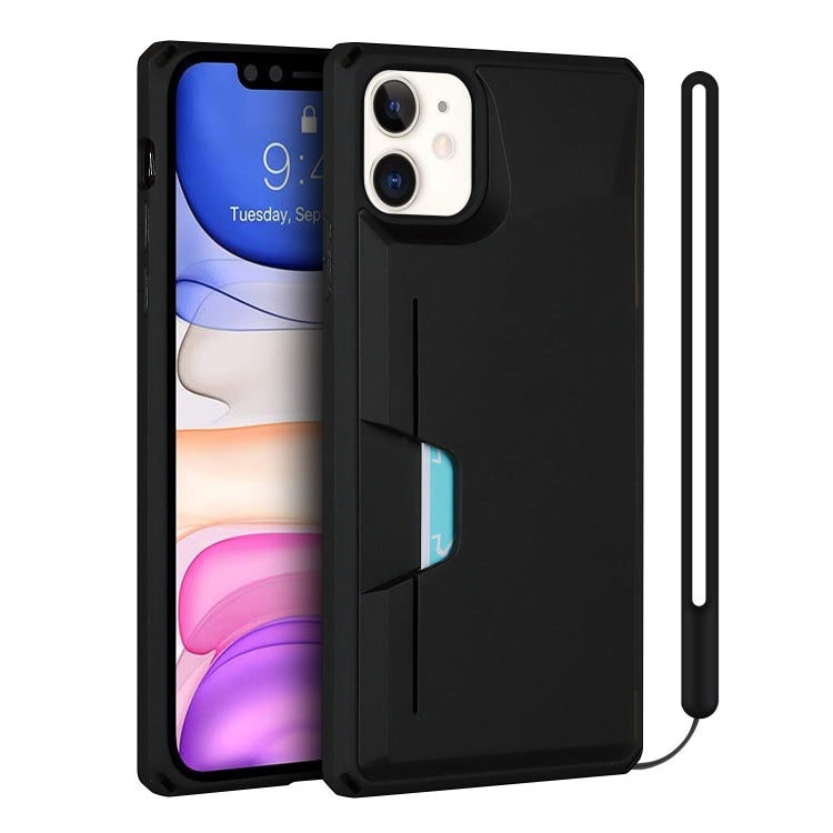 For iPhone 11 Armor Shockproof TPU + PC Hard Case with Card Slot Holder