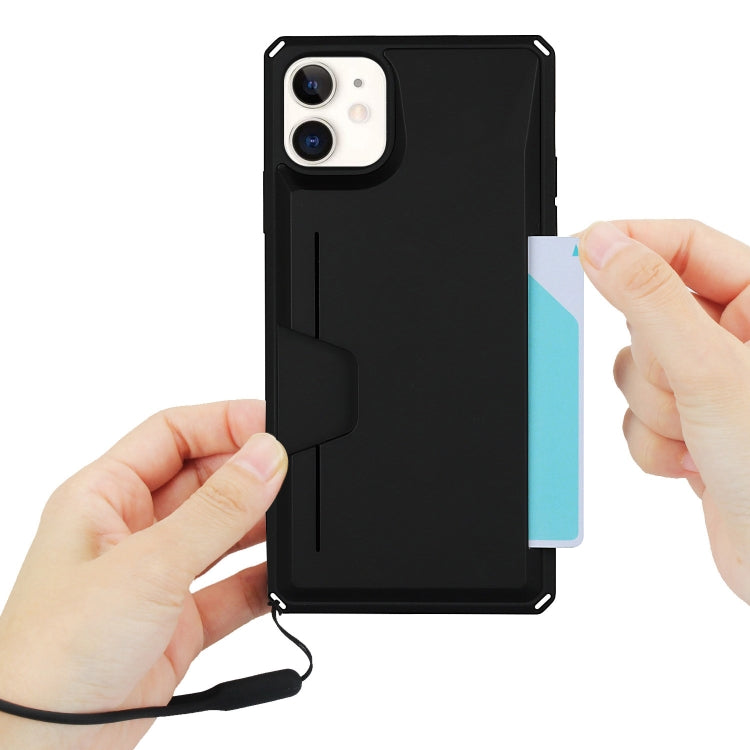 For iPhone 11 Armor Shockproof TPU + PC Hard Case with Card Slot Holder