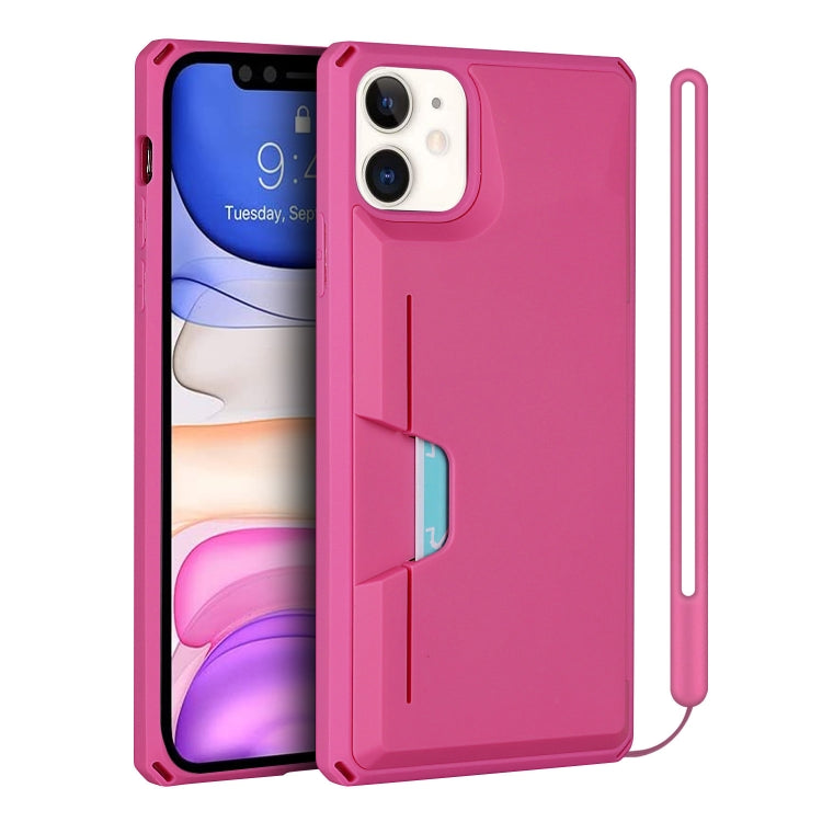 For iPhone 11 Armor Shockproof TPU + PC Hard Case with Card Slot Holder