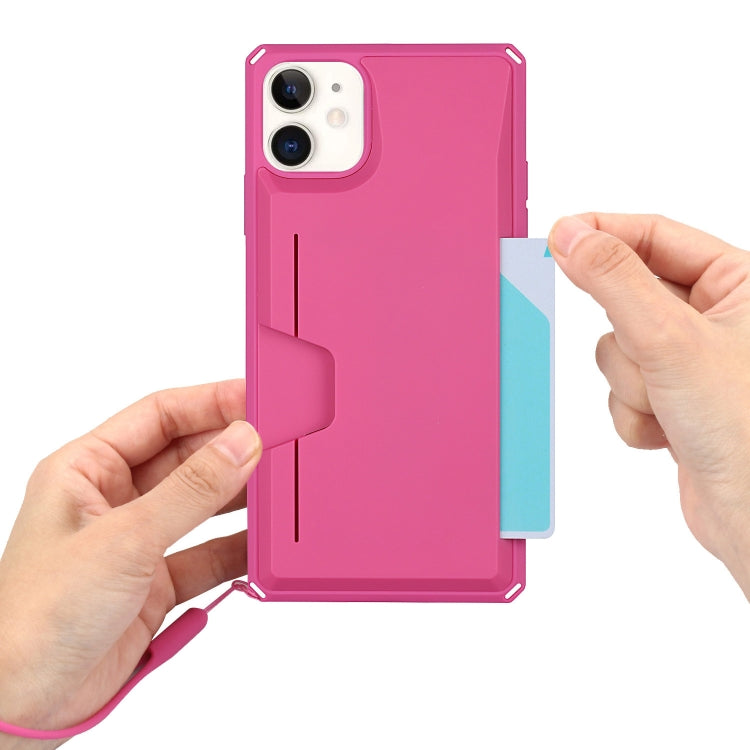 For iPhone 11 Armor Shockproof TPU + PC Hard Case with Card Slot Holder