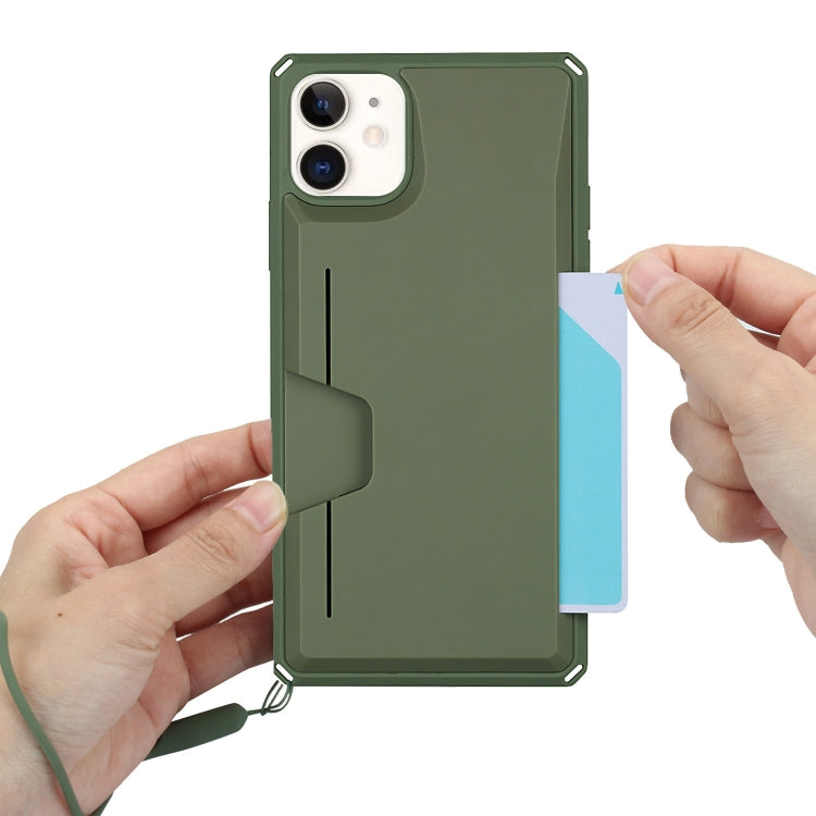 For iPhone 11 Armor Shockproof TPU + PC Hard Case with Card Slot Holder