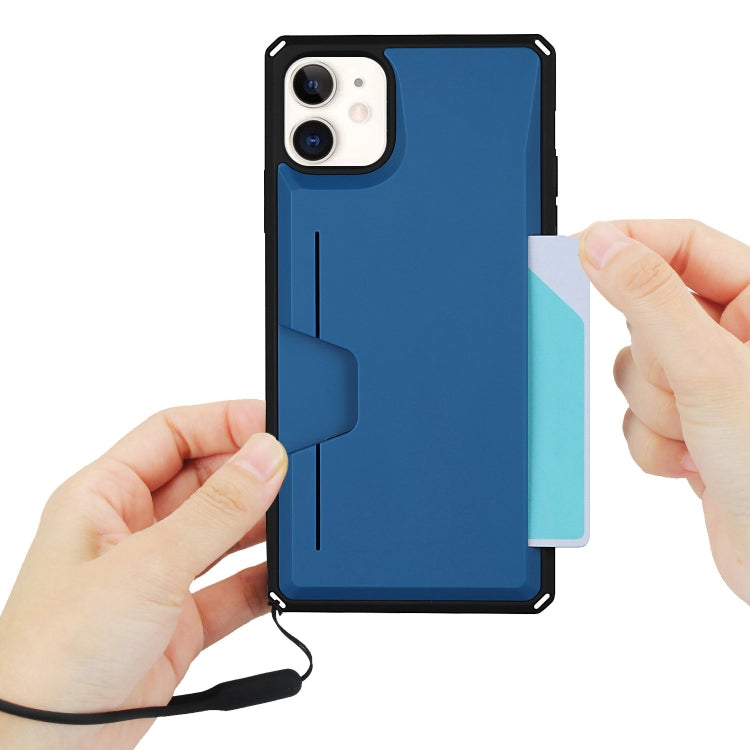 For iPhone 11 Armor Shockproof TPU + PC Hard Case with Card Slot Holder