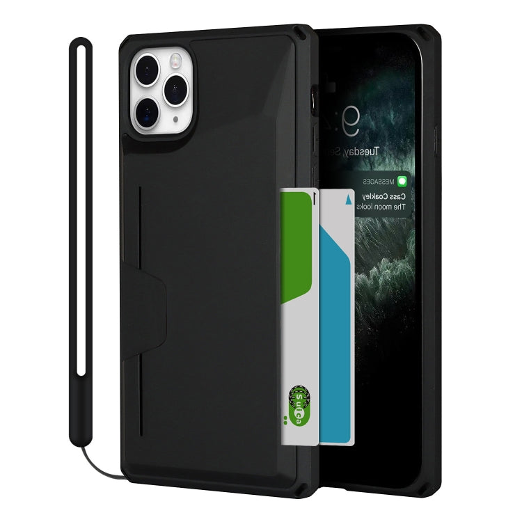 For iPhone 11 Pro Armor Shockproof TPU + PC Hard Case with Card Slot Holder