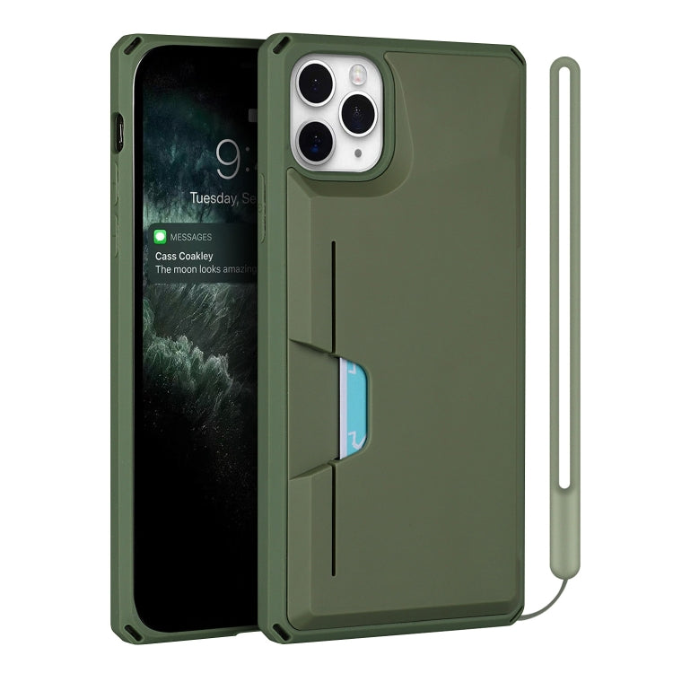 For iPhone 11 Pro Armor Shockproof TPU + PC Hard Case with Card Slot Holder