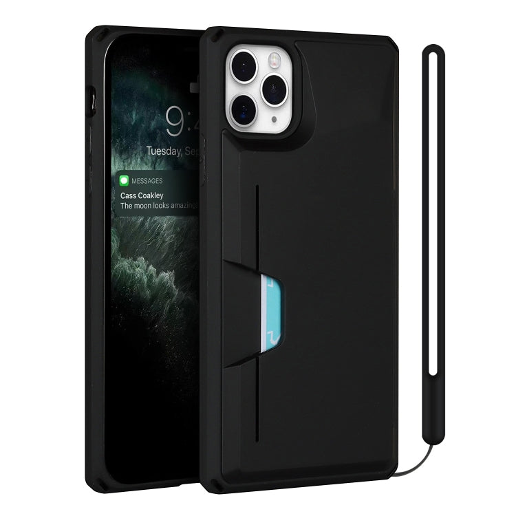 For iPhone 11 Pro Max Armor Shockproof TPU + PC Hard Case with Card Slot Holder
