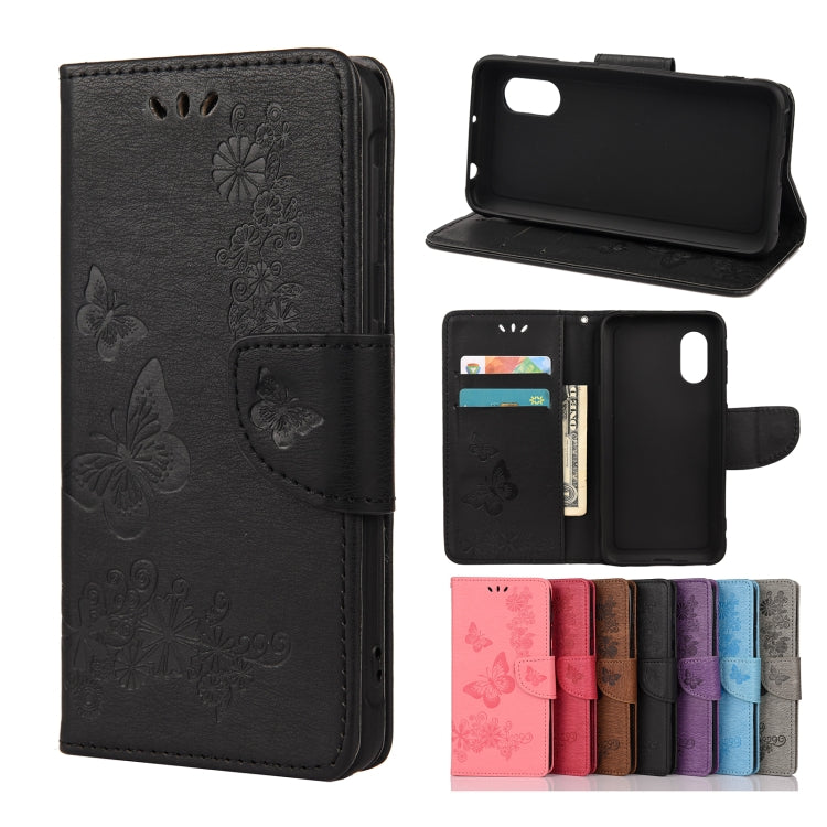 For Samsung Galaxy Xcover 5 Butterflies Embossing Horizontal Flip Leather Case with Holder & Card Slots & Wallet