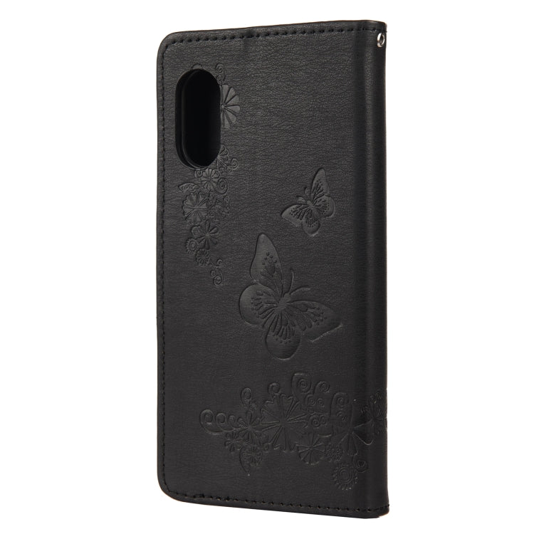 For Samsung Galaxy Xcover 5 Butterflies Embossing Horizontal Flip Leather Case with Holder & Card Slots & Wallet