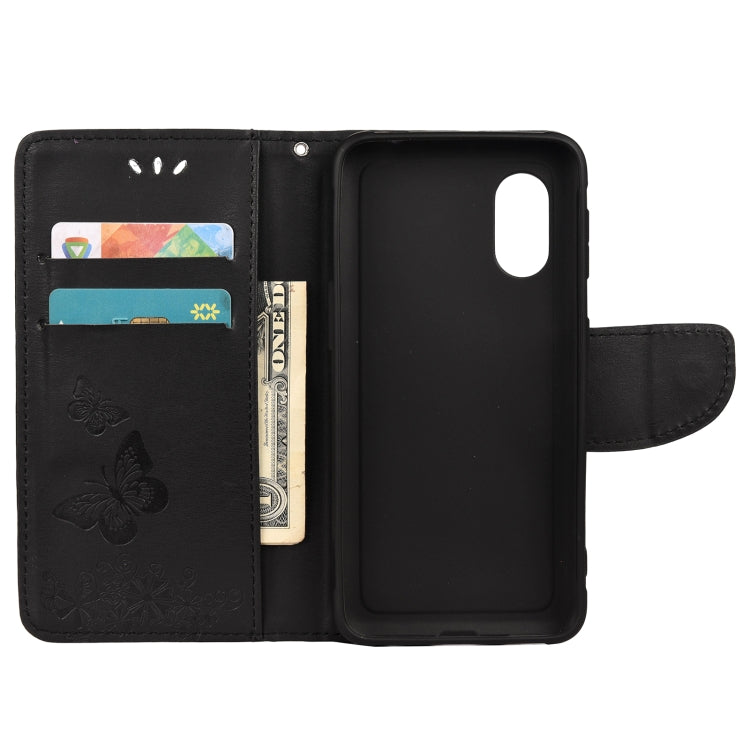 For Samsung Galaxy Xcover 5 Butterflies Embossing Horizontal Flip Leather Case with Holder & Card Slots & Wallet