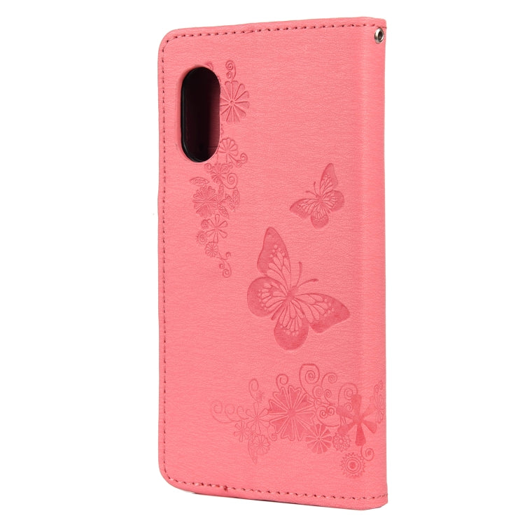For Samsung Galaxy Xcover 5 Butterflies Embossing Horizontal Flip Leather Case with Holder & Card Slots & Wallet