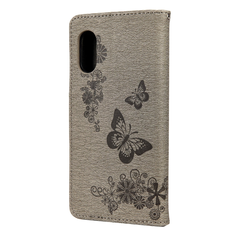 For Samsung Galaxy Xcover 5 Butterflies Embossing Horizontal Flip Leather Case with Holder & Card Slots & Wallet