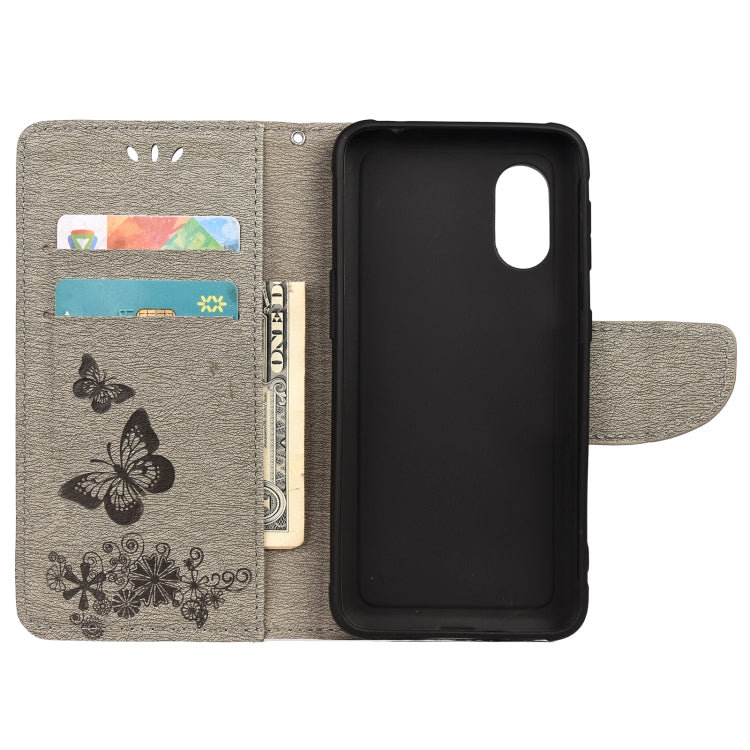 For Samsung Galaxy Xcover 5 Butterflies Embossing Horizontal Flip Leather Case with Holder & Card Slots & Wallet