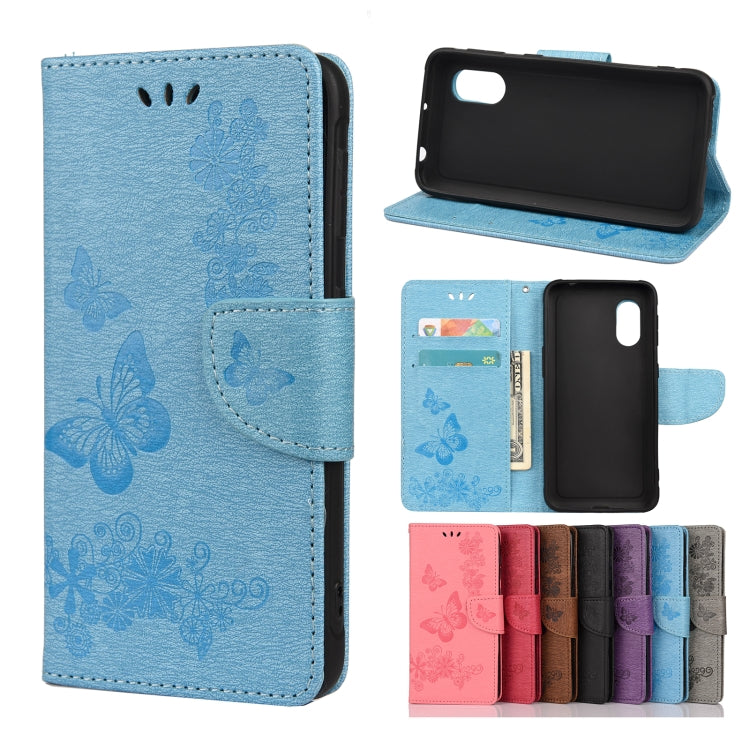 For Samsung Galaxy Xcover 5 Butterflies Embossing Horizontal Flip Leather Case with Holder & Card Slots & Wallet