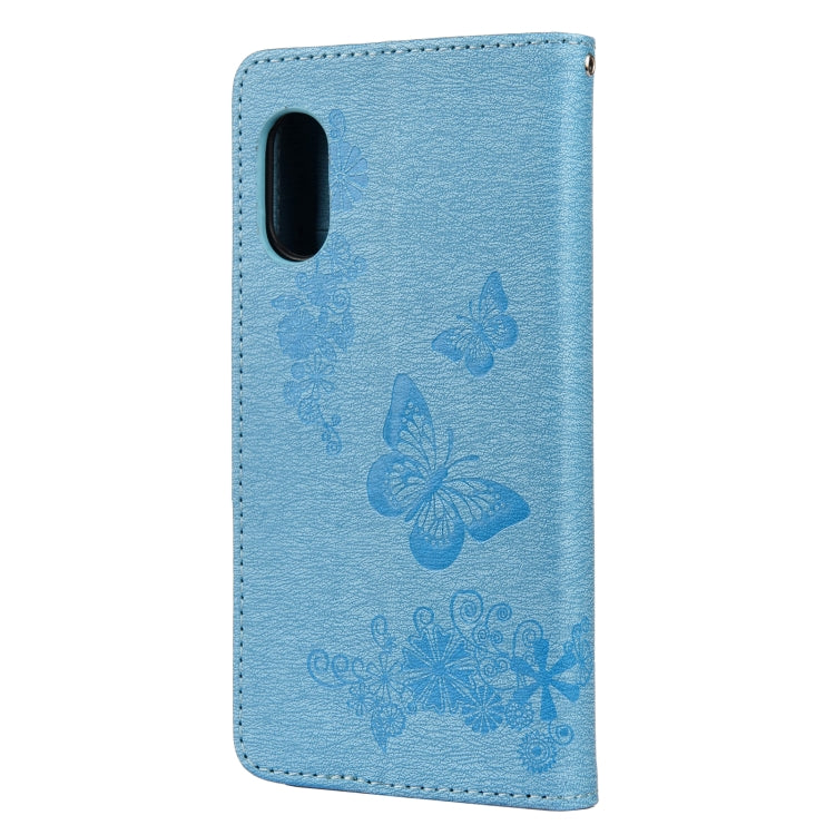 For Samsung Galaxy Xcover 5 Butterflies Embossing Horizontal Flip Leather Case with Holder & Card Slots & Wallet