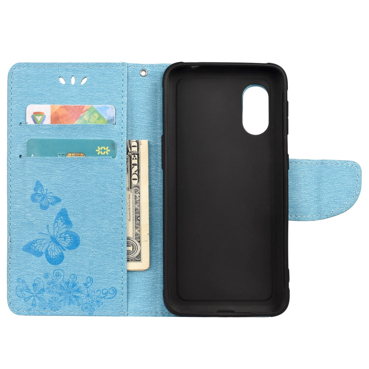 For Samsung Galaxy Xcover 5 Butterflies Embossing Horizontal Flip Leather Case with Holder & Card Slots & Wallet