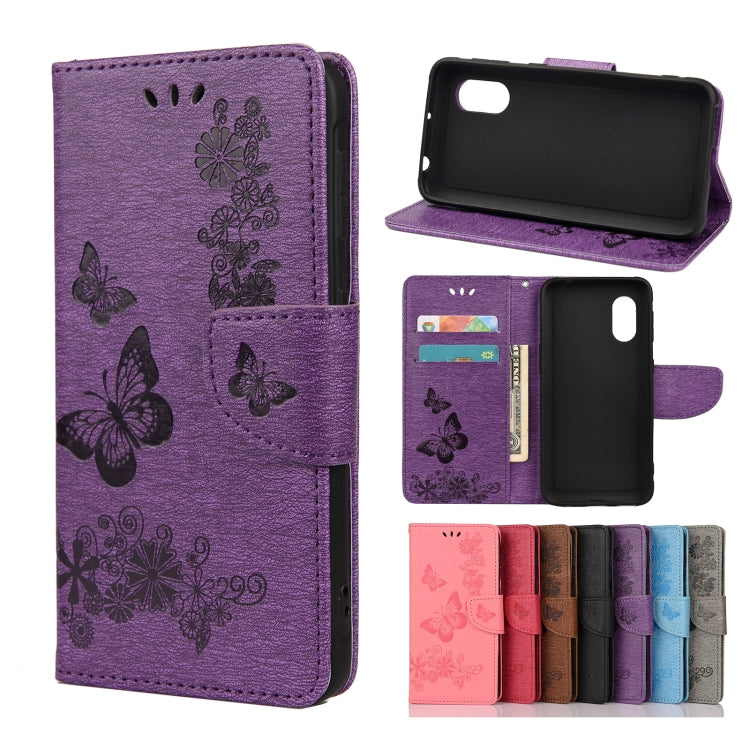 For Samsung Galaxy Xcover 5 Butterflies Embossing Horizontal Flip Leather Case with Holder & Card Slots & Wallet