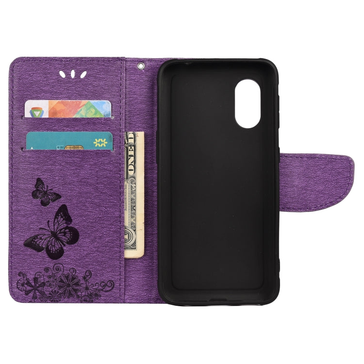 For Samsung Galaxy Xcover 5 Butterflies Embossing Horizontal Flip Leather Case with Holder & Card Slots & Wallet
