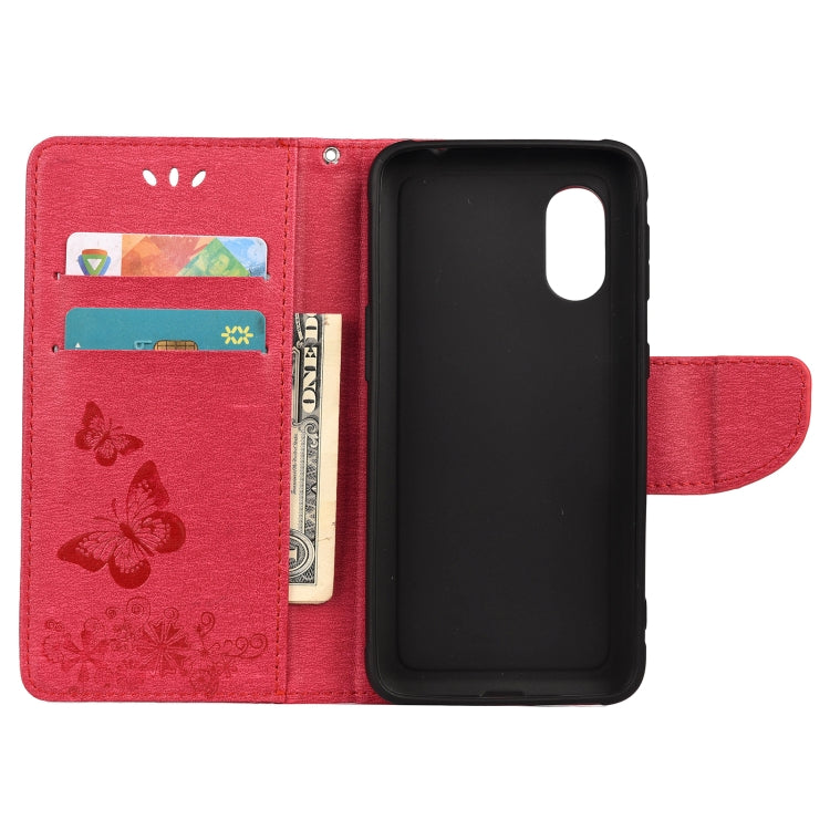 For Samsung Galaxy Xcover 5 Butterflies Embossing Horizontal Flip Leather Case with Holder & Card Slots & Wallet