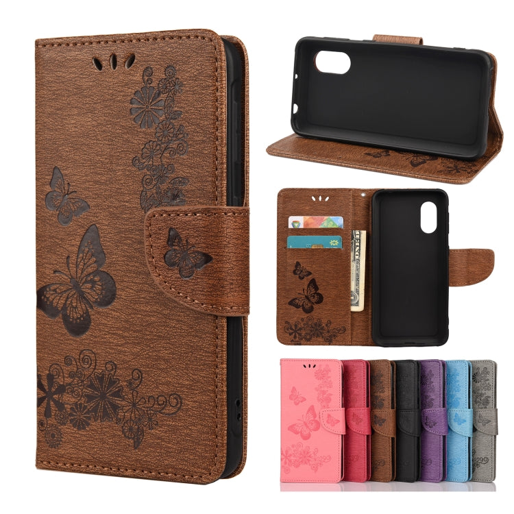 For Samsung Galaxy Xcover 5 Butterflies Embossing Horizontal Flip Leather Case with Holder & Card Slots & Wallet