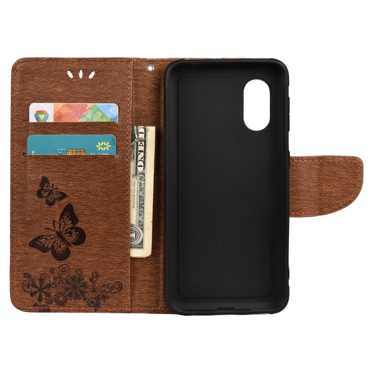 For Samsung Galaxy Xcover 5 Butterflies Embossing Horizontal Flip Leather Case with Holder & Card Slots & Wallet